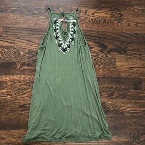 AYLA Green Embroidered Dress